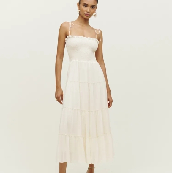Reformation Nira Dress in Ivory size L NWT - Picture 1 of 12